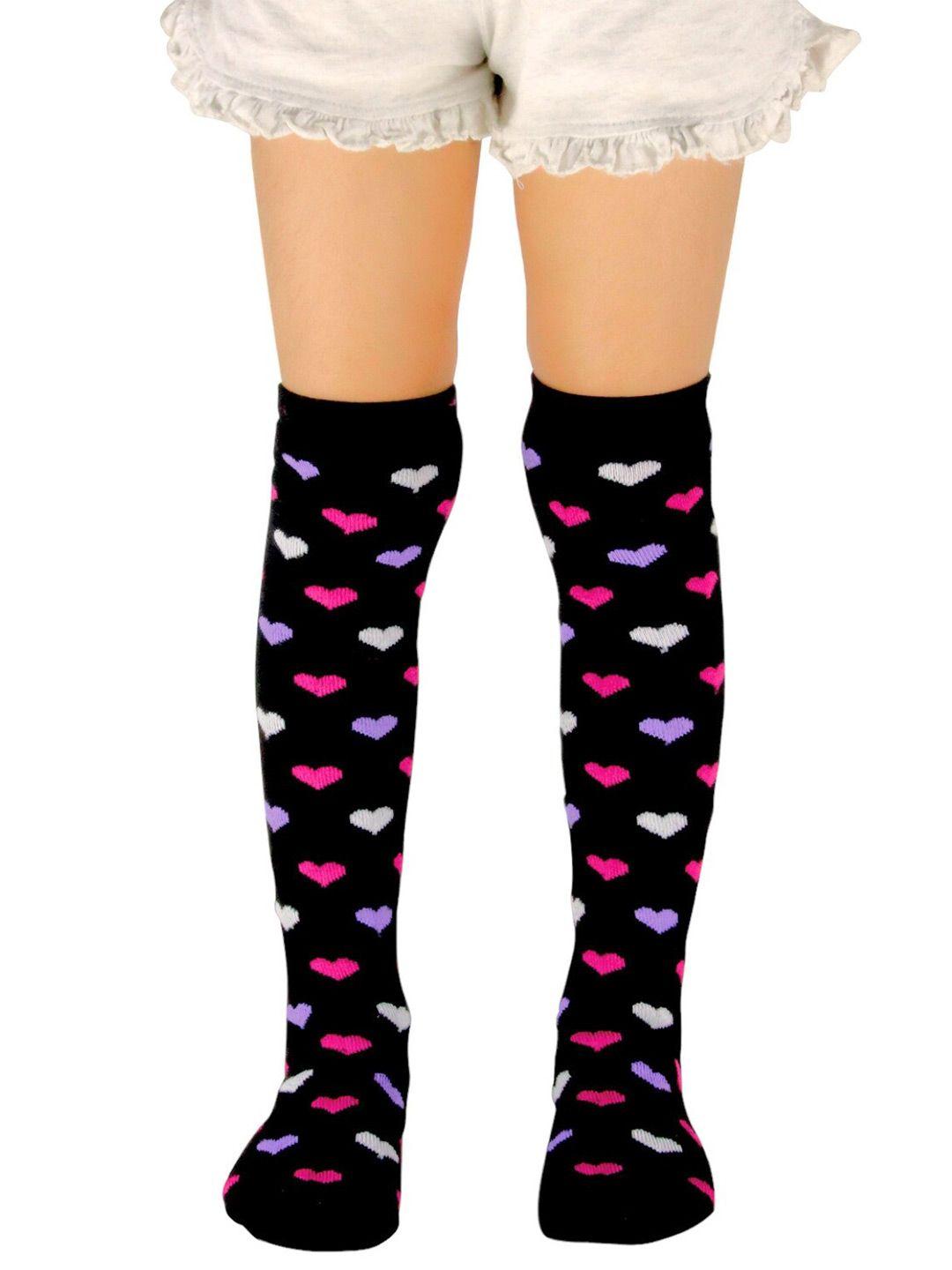 baesd kids heart-patterned knee-length socks