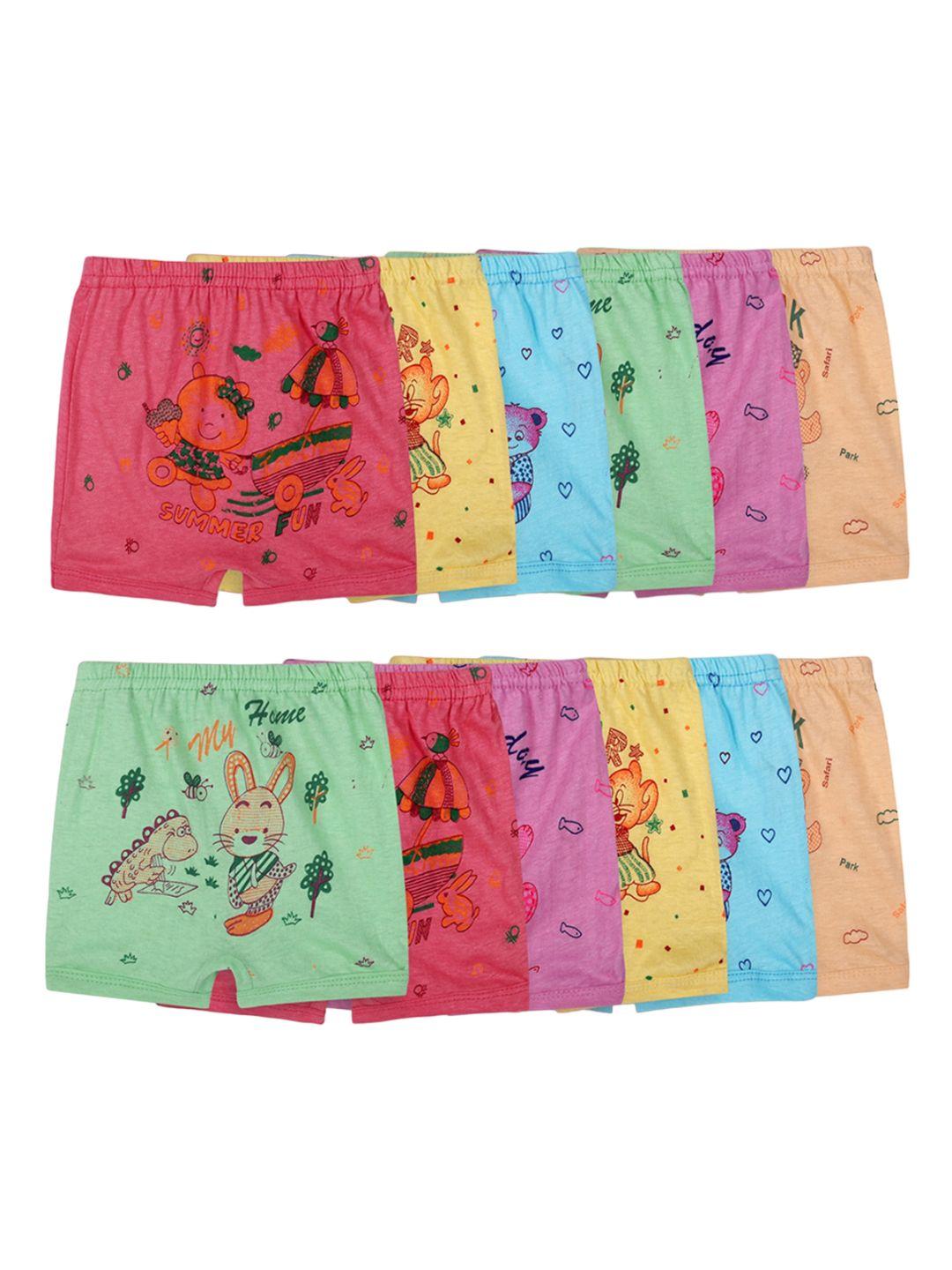 baesd kids pack of 12 conversational printed pure cotton boxer-style briefs