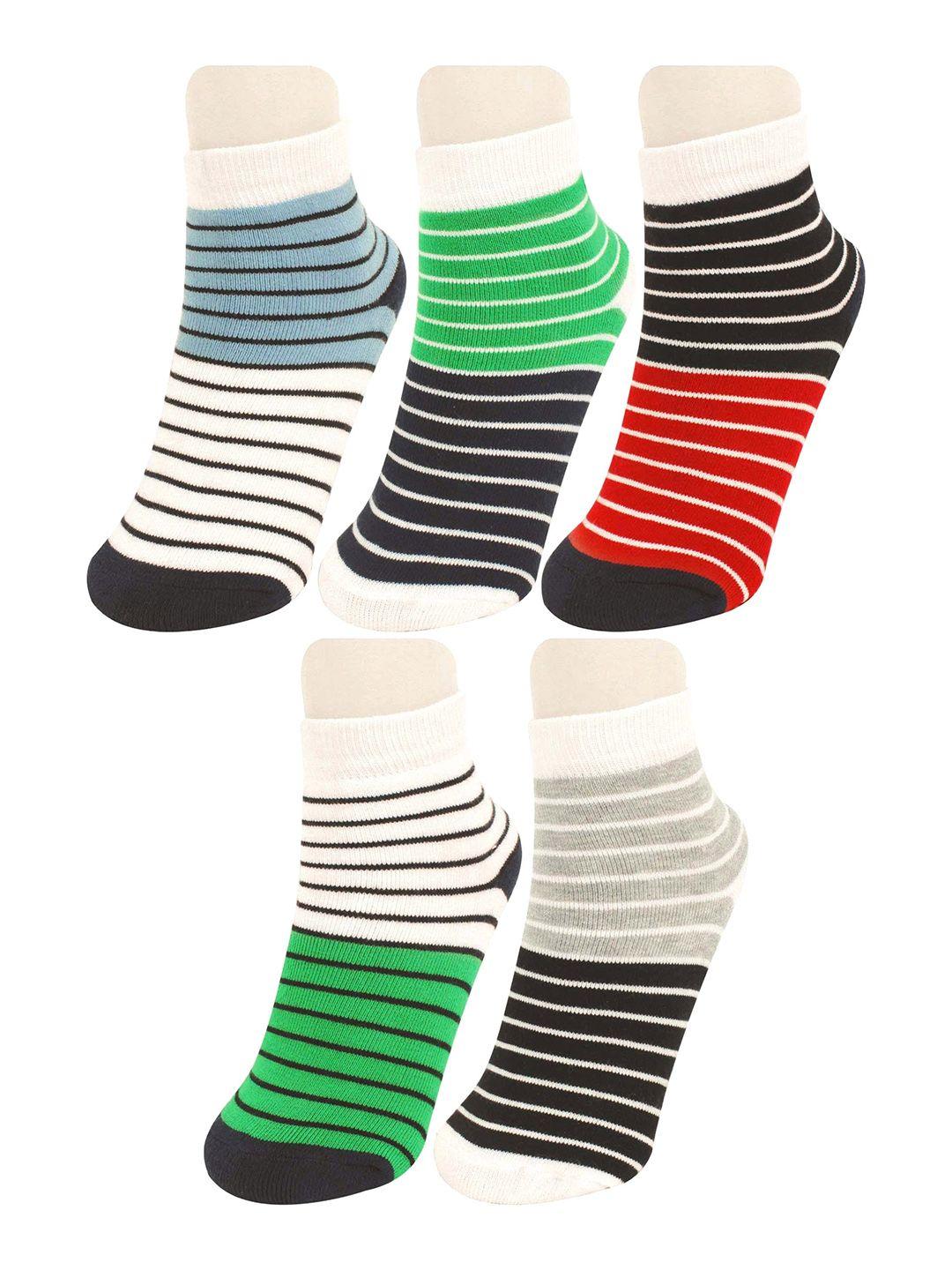 baesd kids pack of 5 striped ankle length socks