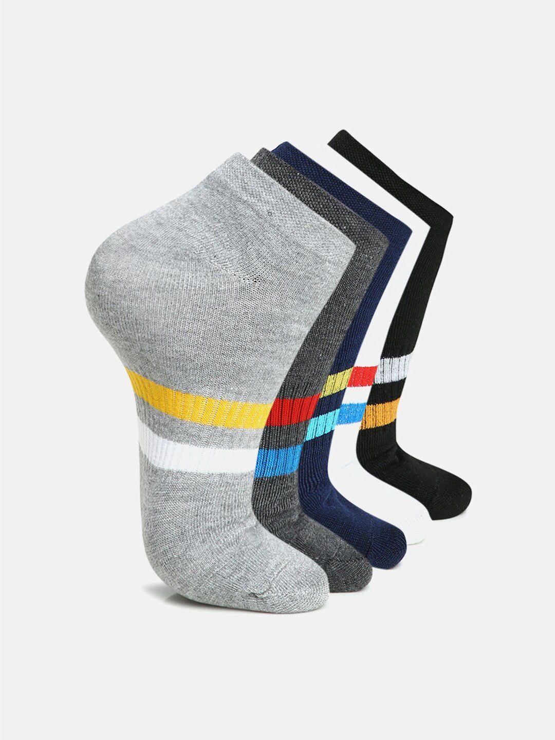 baesd kids pack of 5 striped ankle-length socks