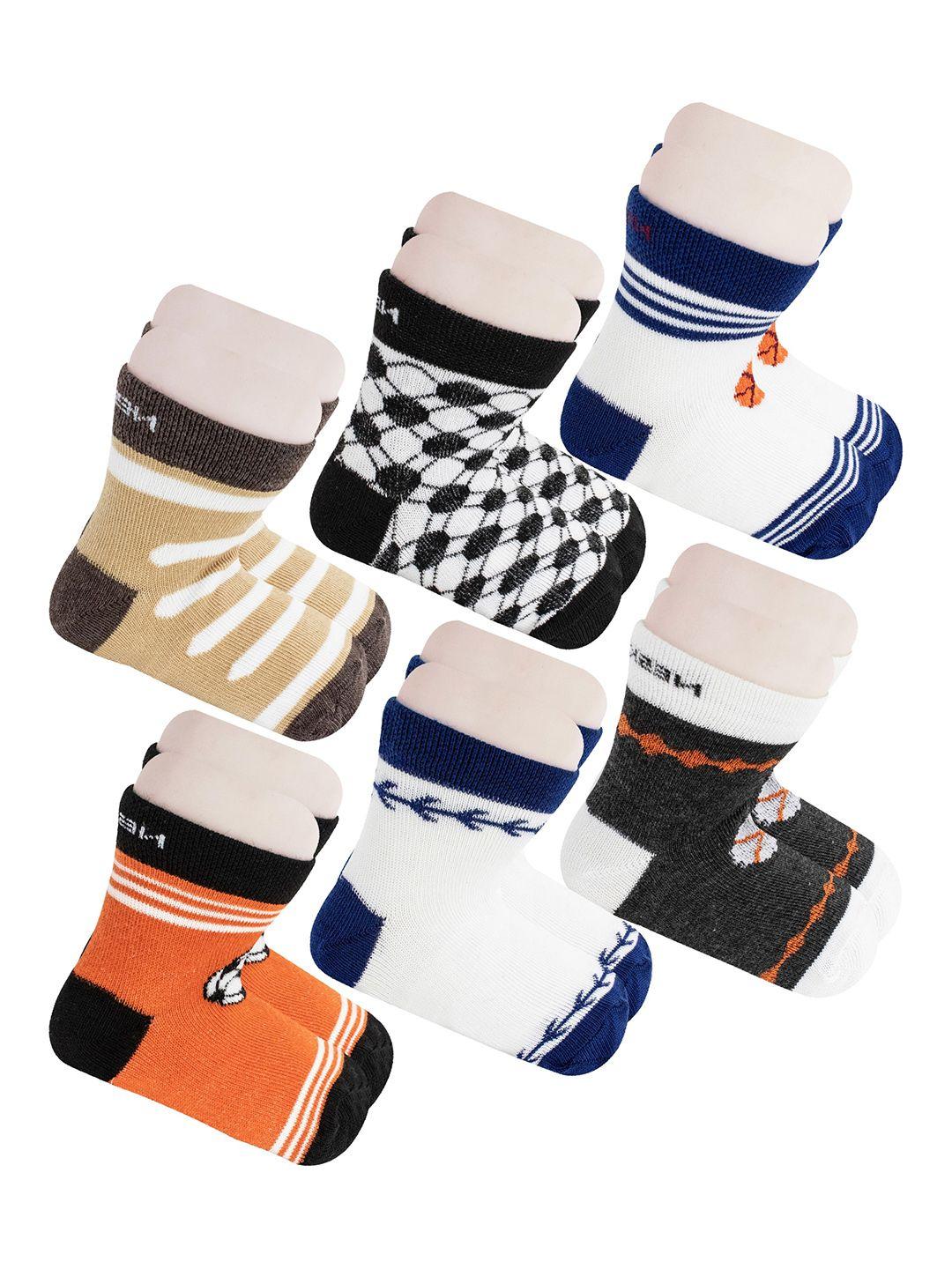 baesd kids pack of 6 patterned ankle length socks