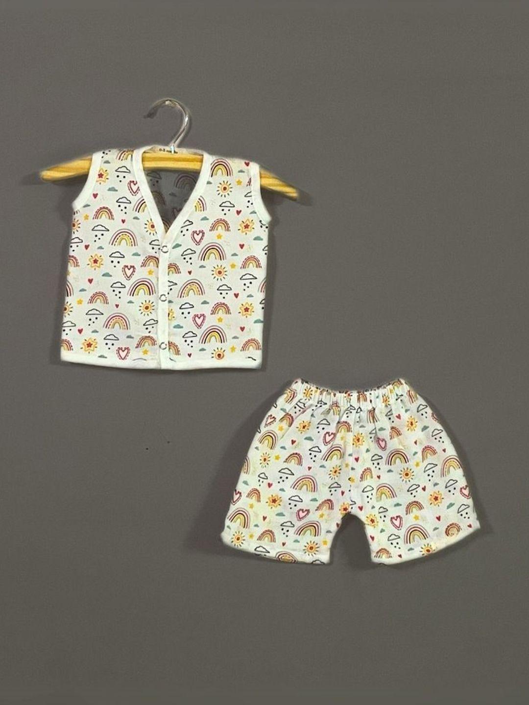 baesd kids printed pure cotton top with shorts