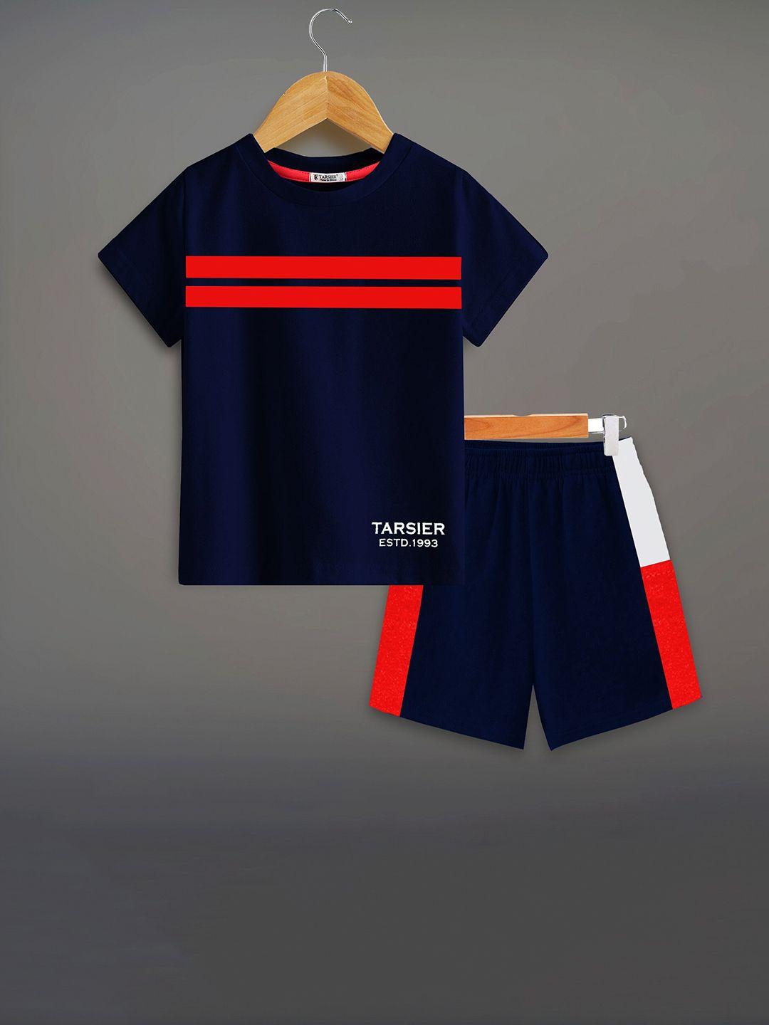 baesd kids striped pure cotton t-shirt with shorts