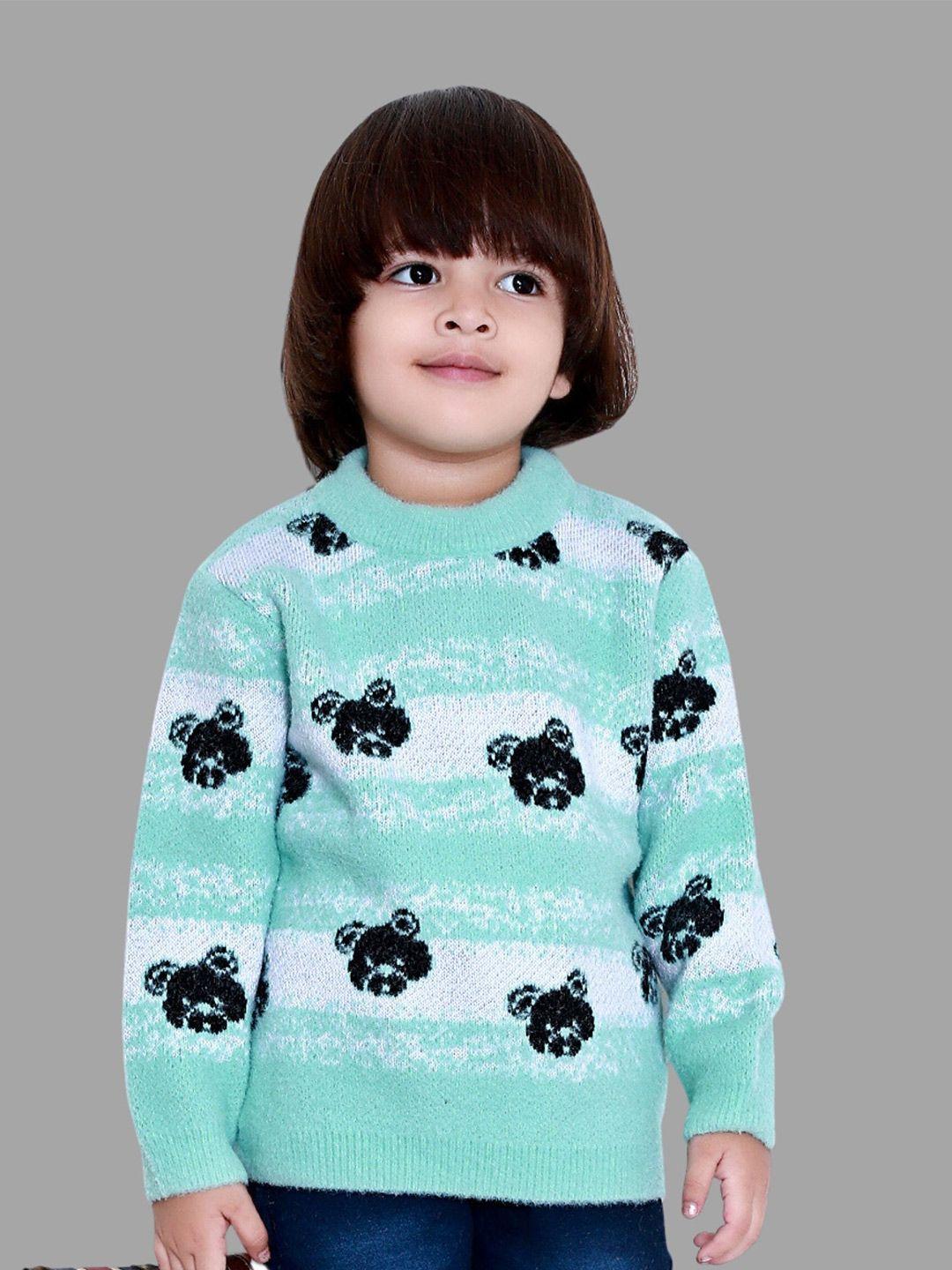 baesd kids striped round neck acrylic pullover sweater