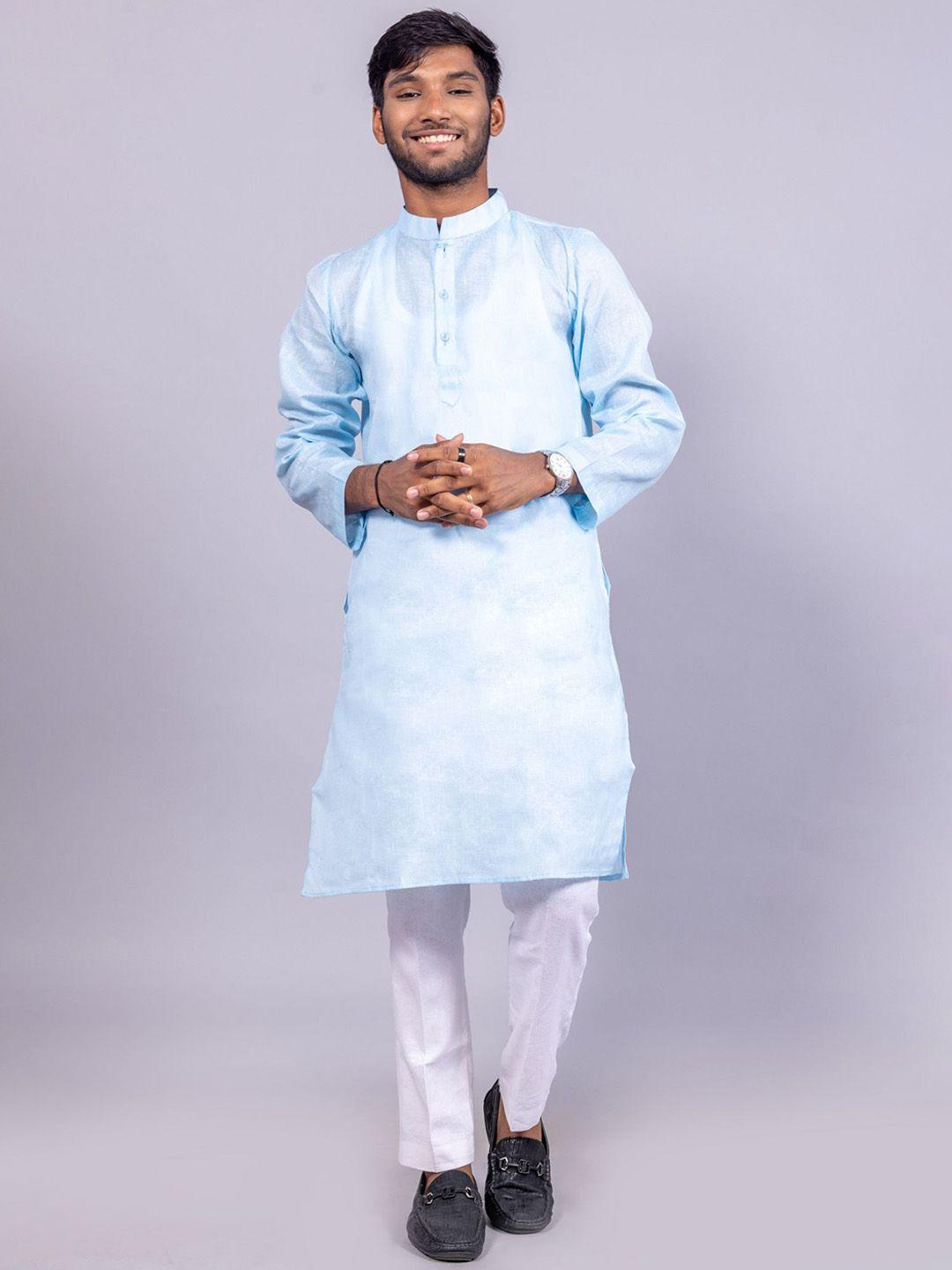 baesd mandarin collar pure cotton straight kurta with trousers