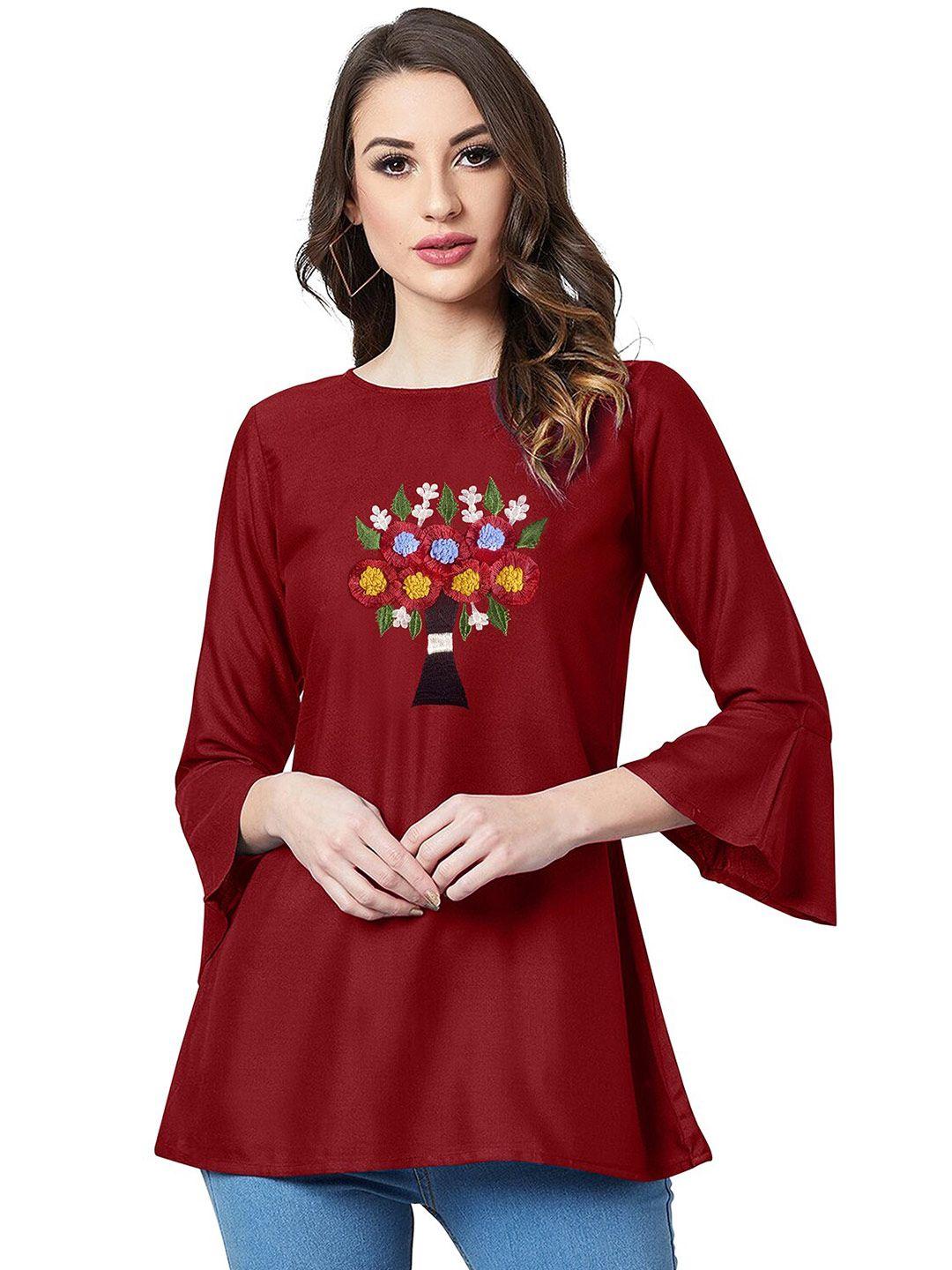 baesd maroon three-quarter top