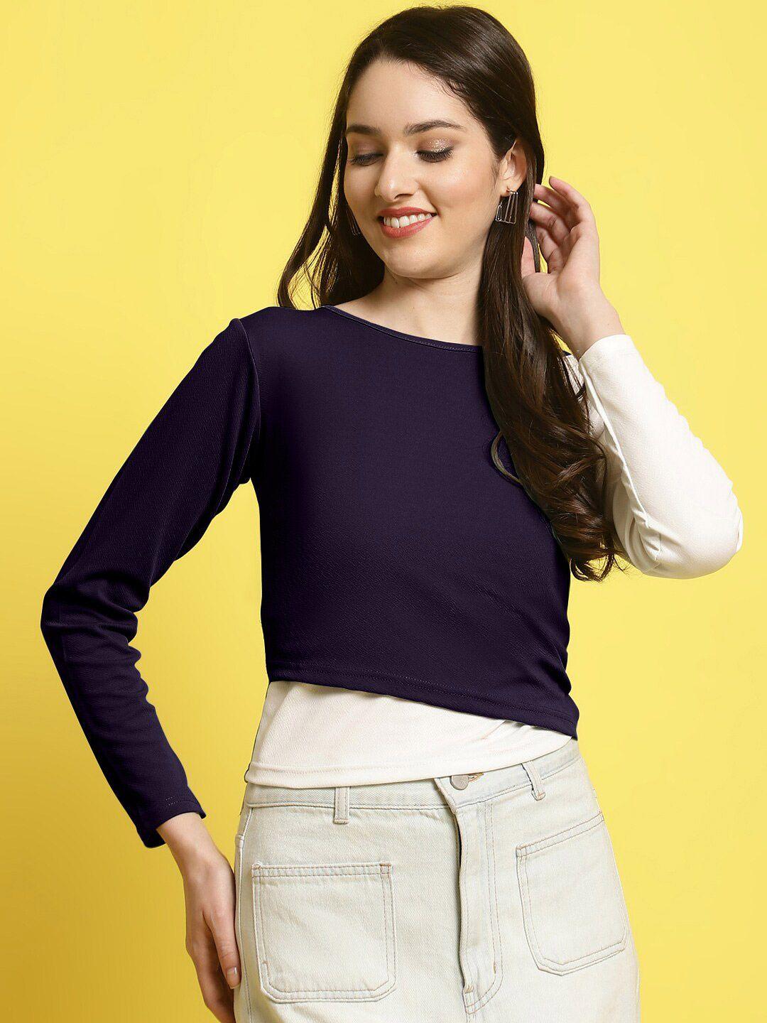 baesd multicoloured & dark sapphire top