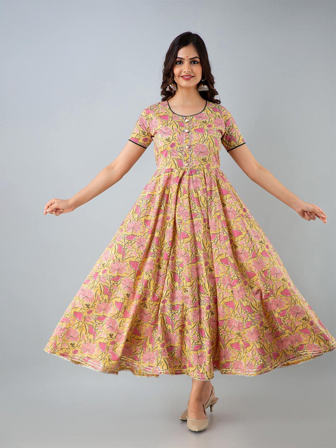 baesd multicoloured & multicoloured floral print fit & flare dress