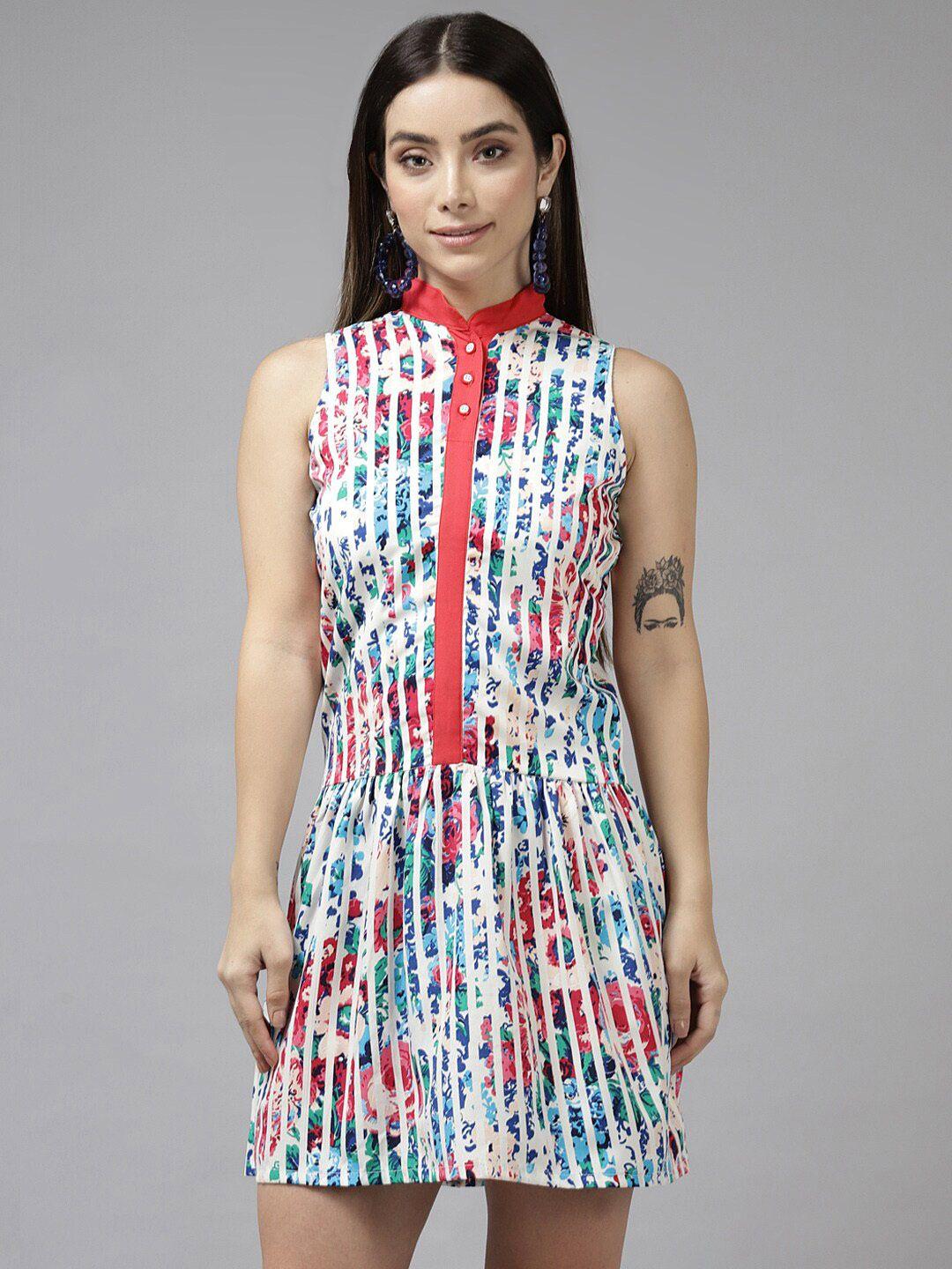 baesd multicoloured print shirt dress