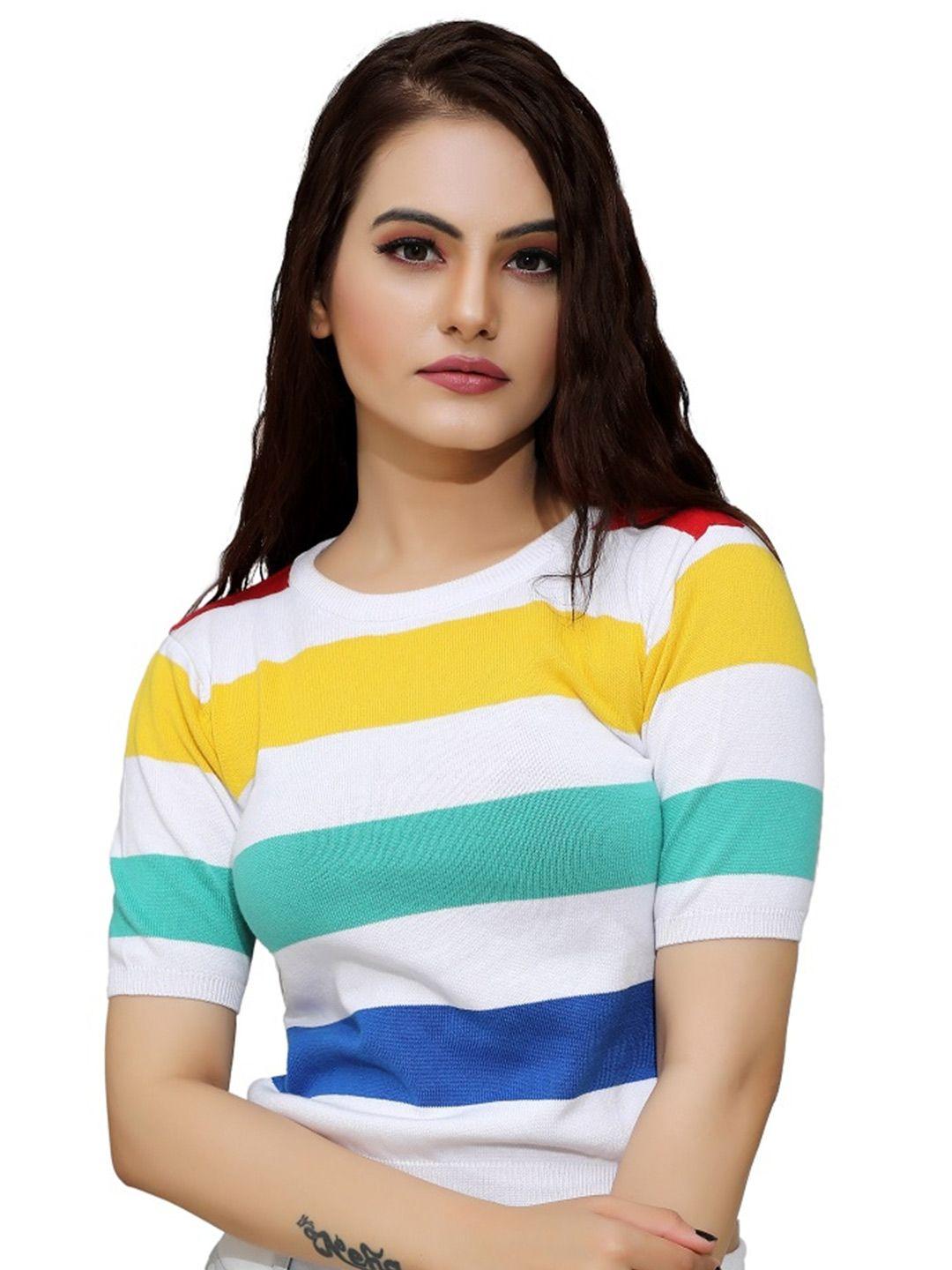 baesd multicoloured striped woollen top