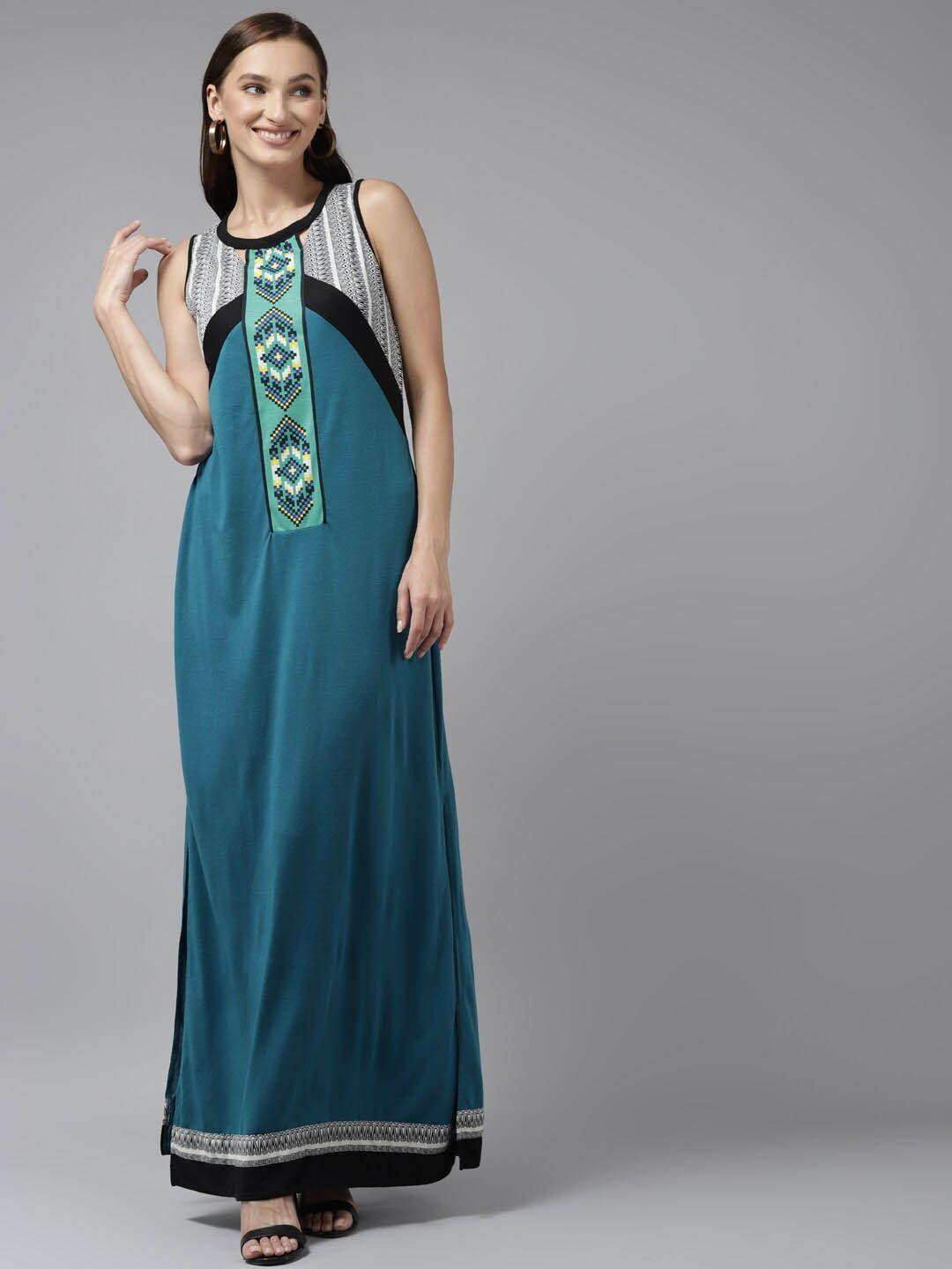 baesd multicoloured woollen maxi dress