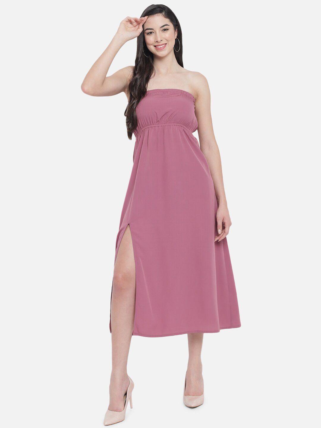 baesd off-shoulder cut-outs empire midi dress