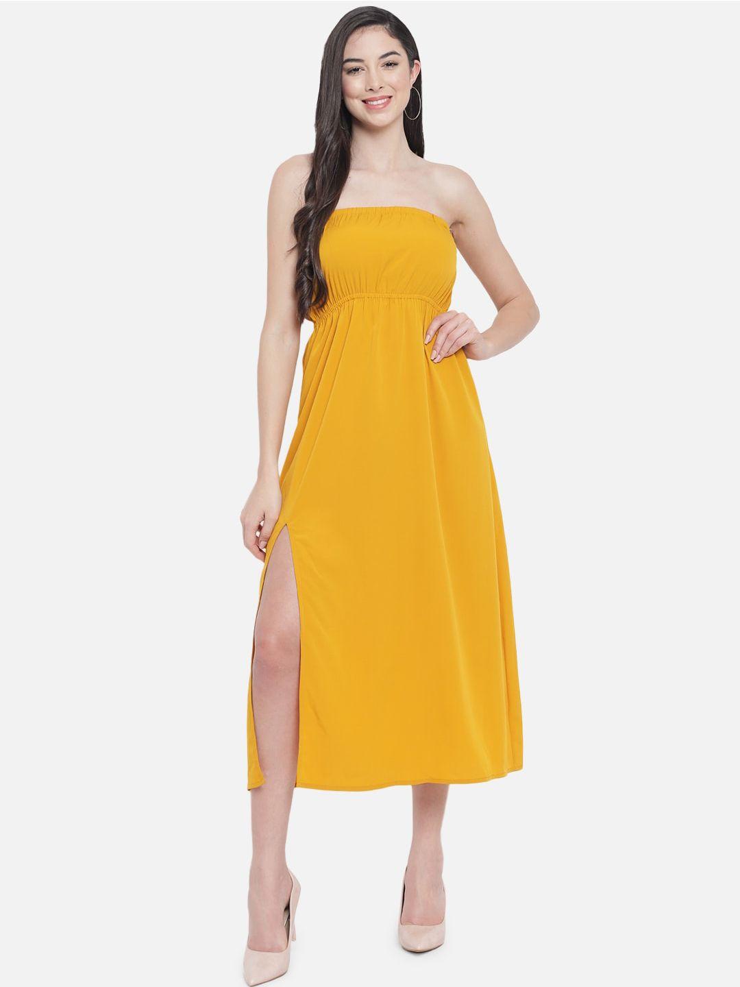 baesd off-shoulder fit & flare midi dress