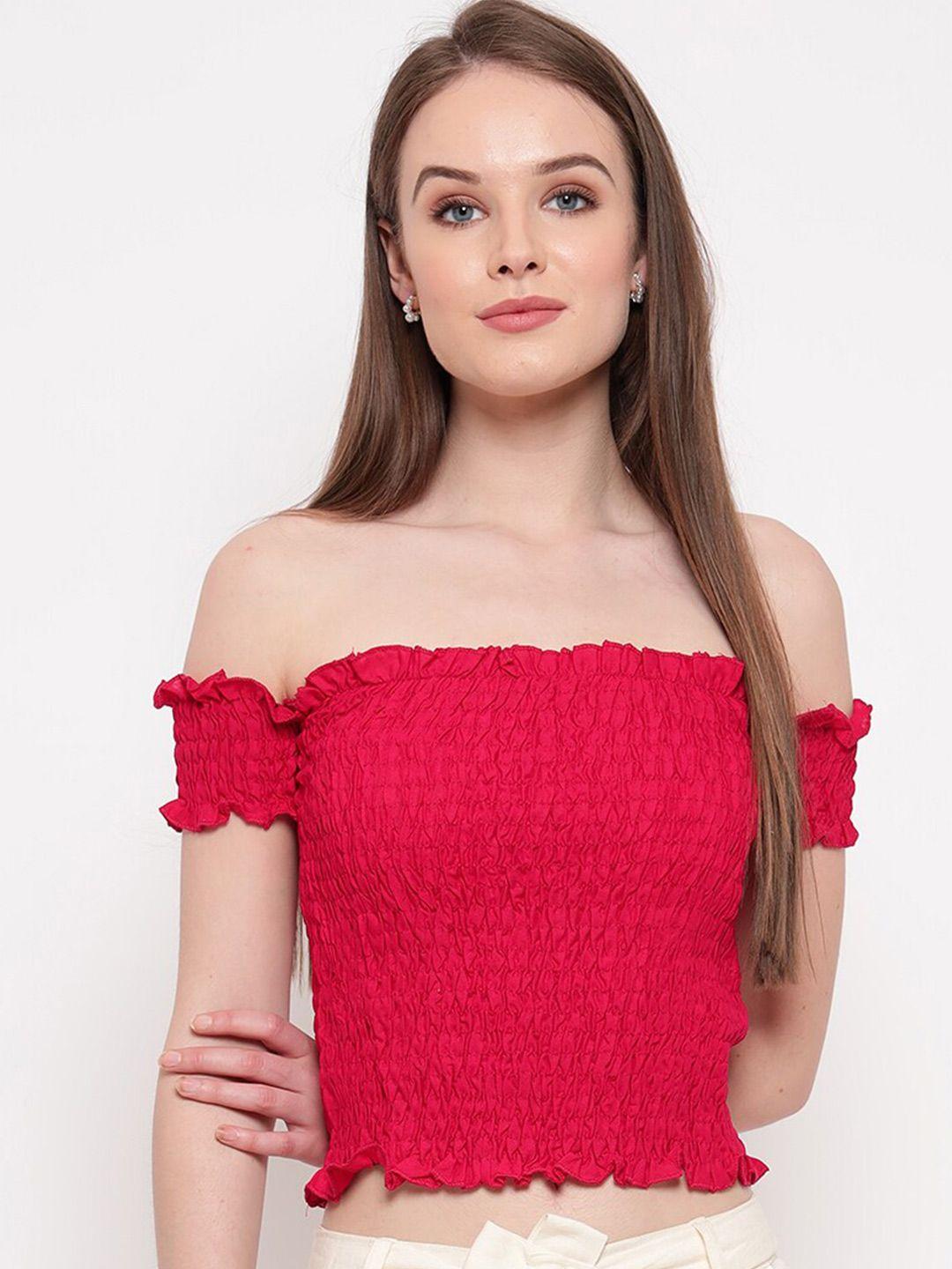 baesd off shoulder fitted crop top