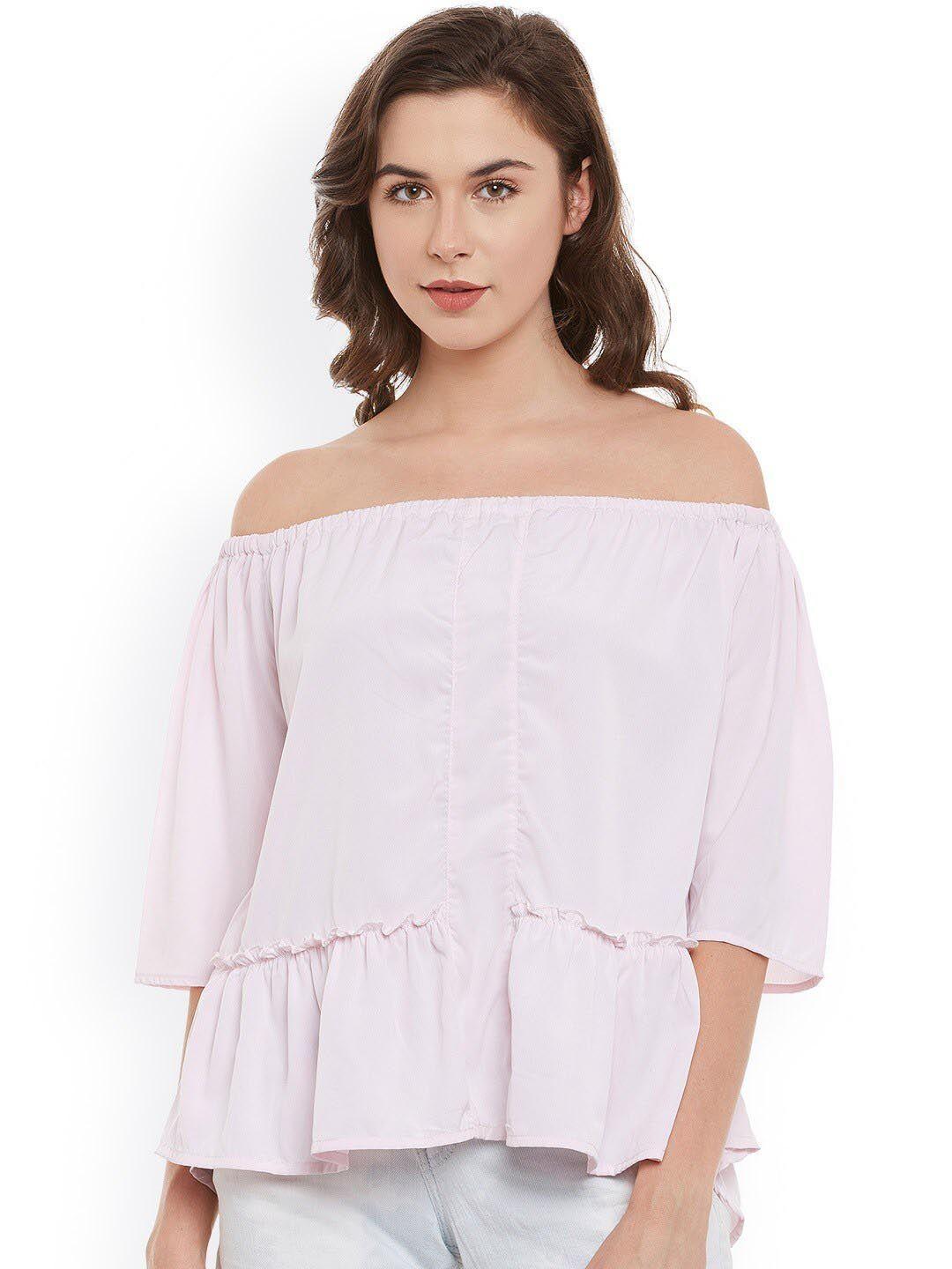 baesd off-shoulder gathered regular top