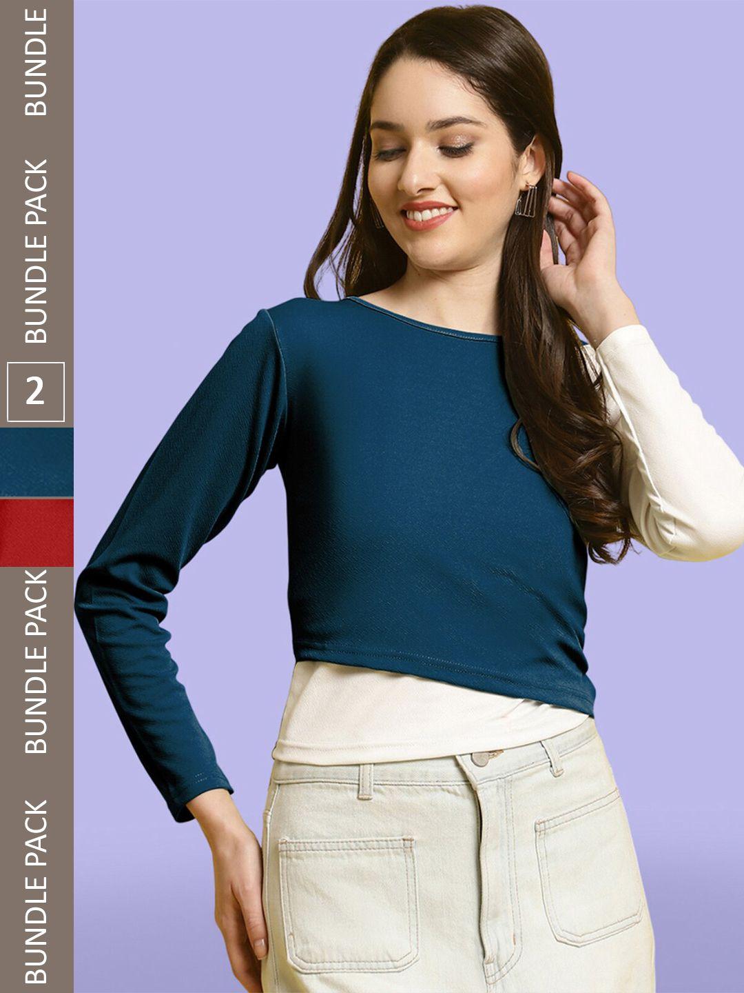 baesd pack of 2 colourblocked regular tops