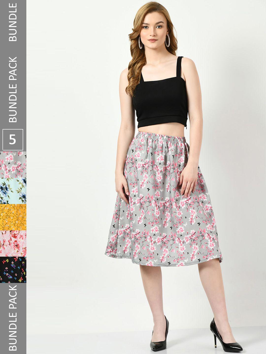 baesd pack of 5 printed skirts