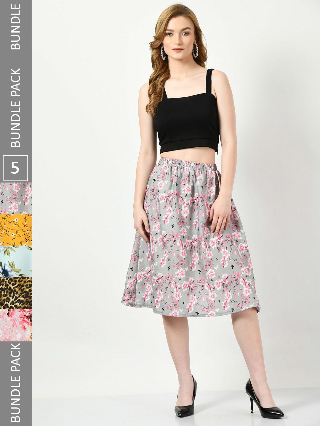 baesd pack of 5 printed skirts