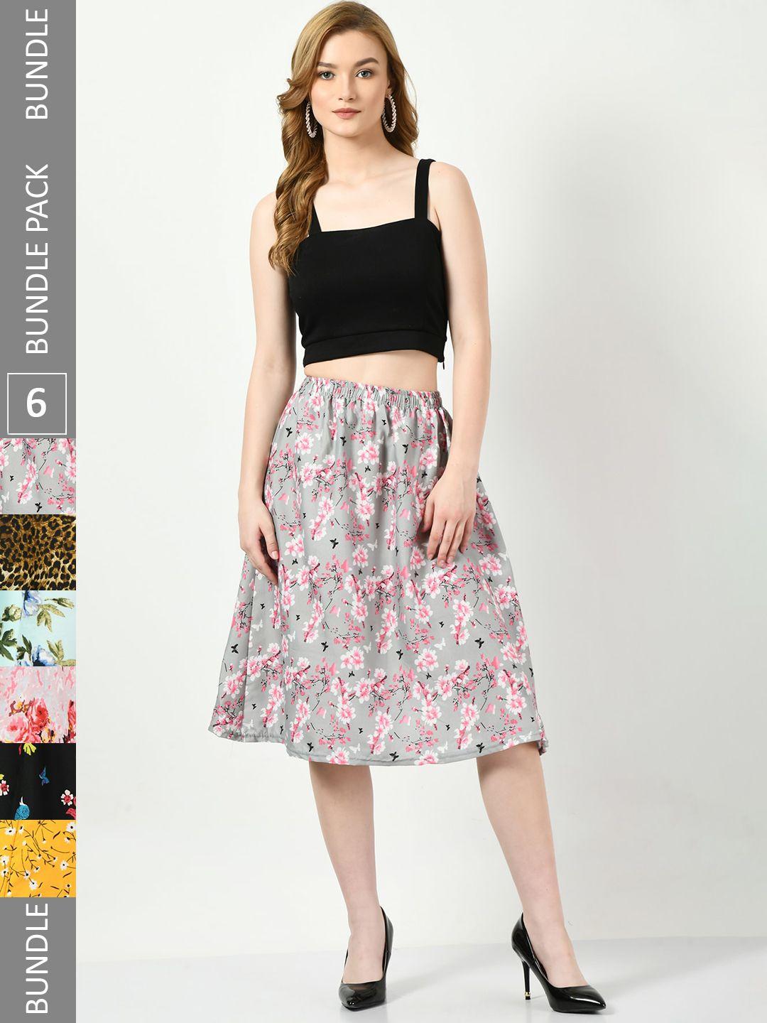 baesd pack of 6 printed skirts