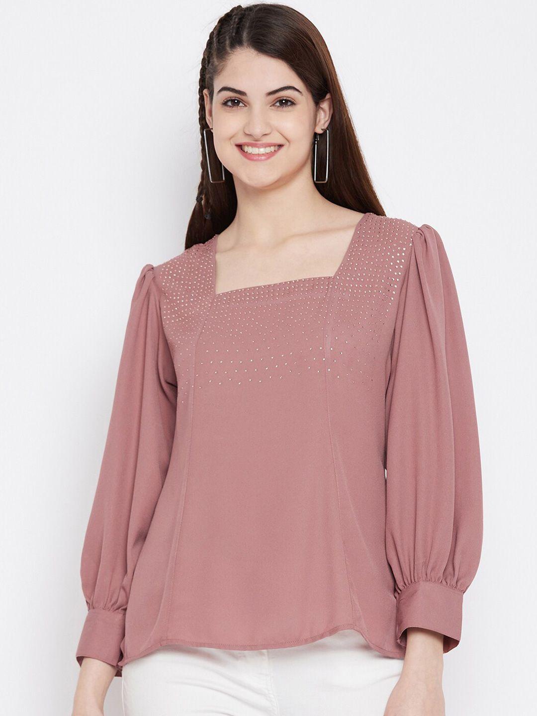 baesd pink & rosy brown georgette top