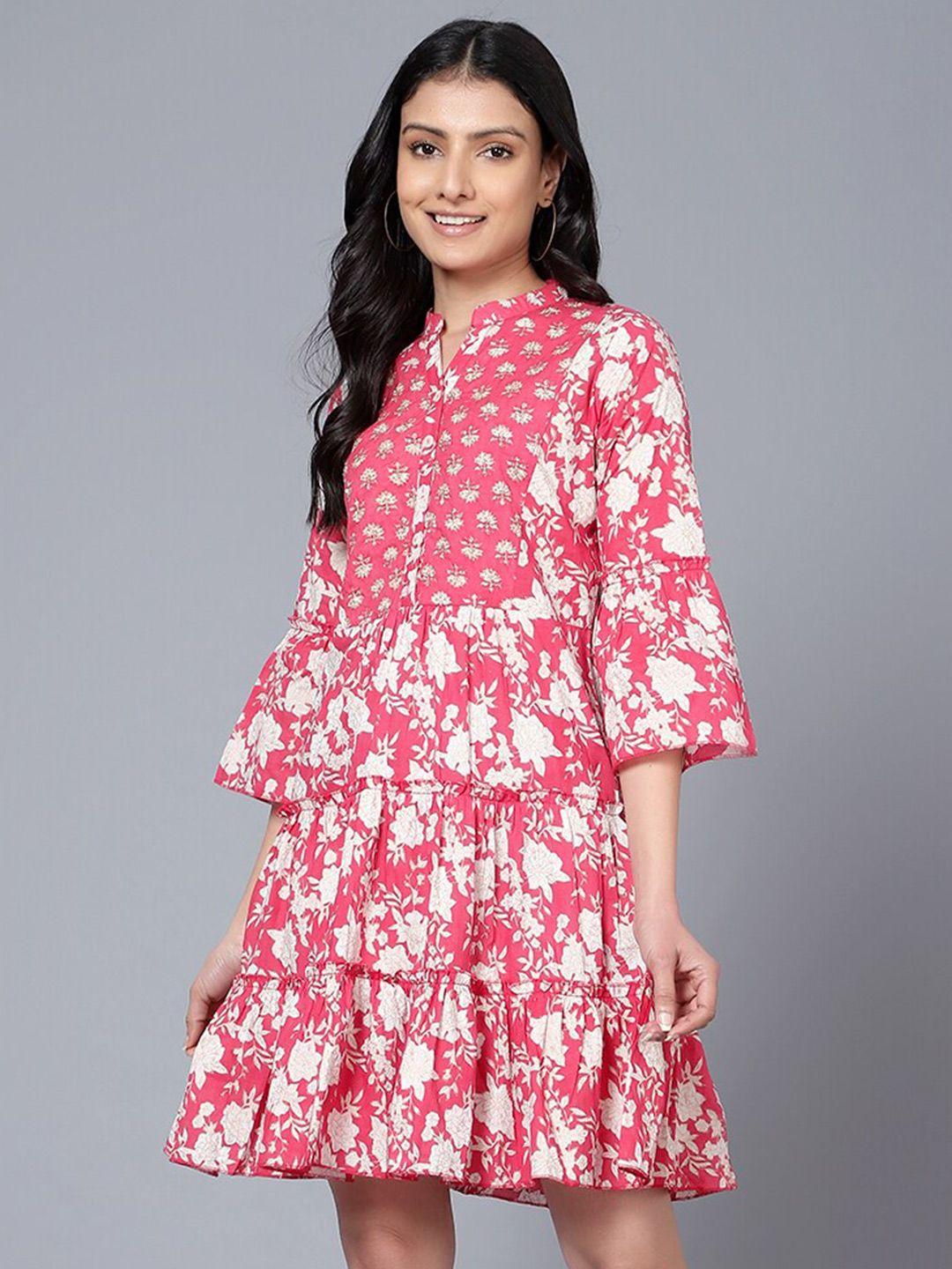 baesd pink a-line midi dress