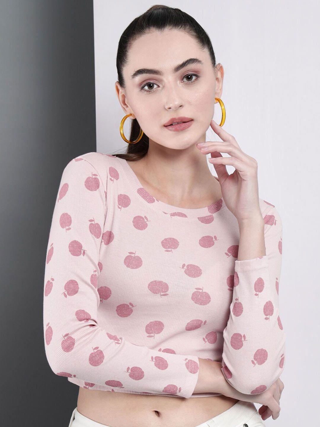 baesd polka dot print cotton crop top