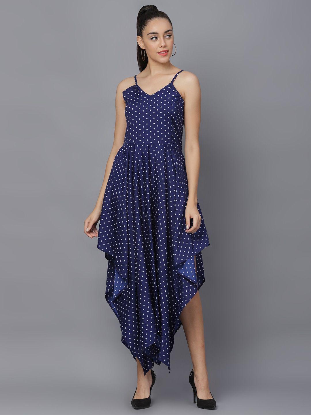 baesd polka dot printed maxi fit & flare dress