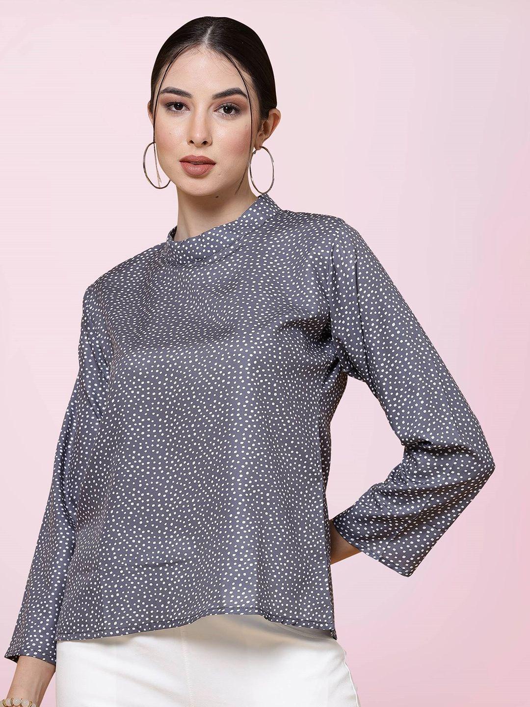 baesd polka dots printed crepe top