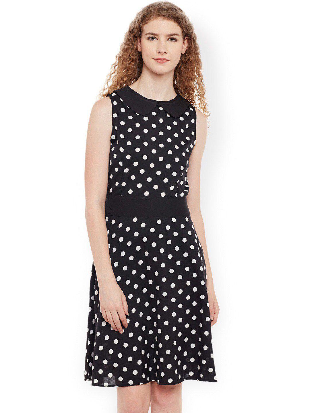 baesd polka dots printed fit & flare dress