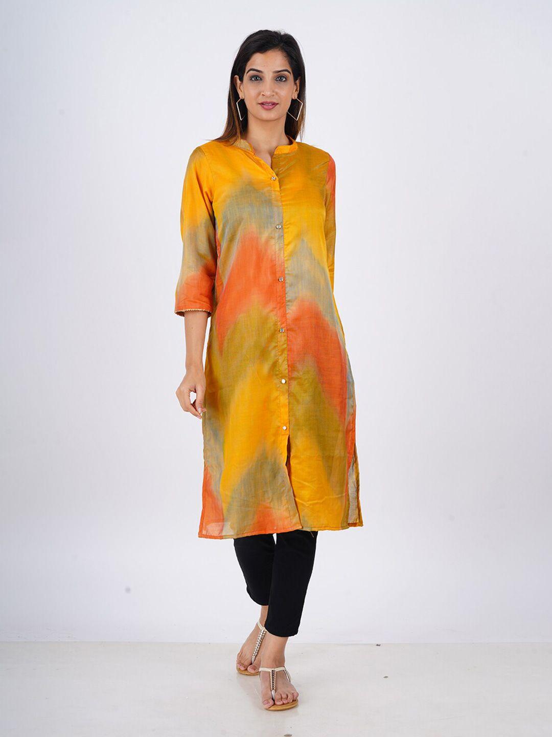 baesd printed mandarin collar straight kurta