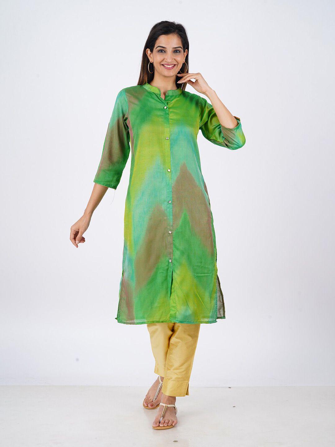 baesd printed mandarin collar straight kurta