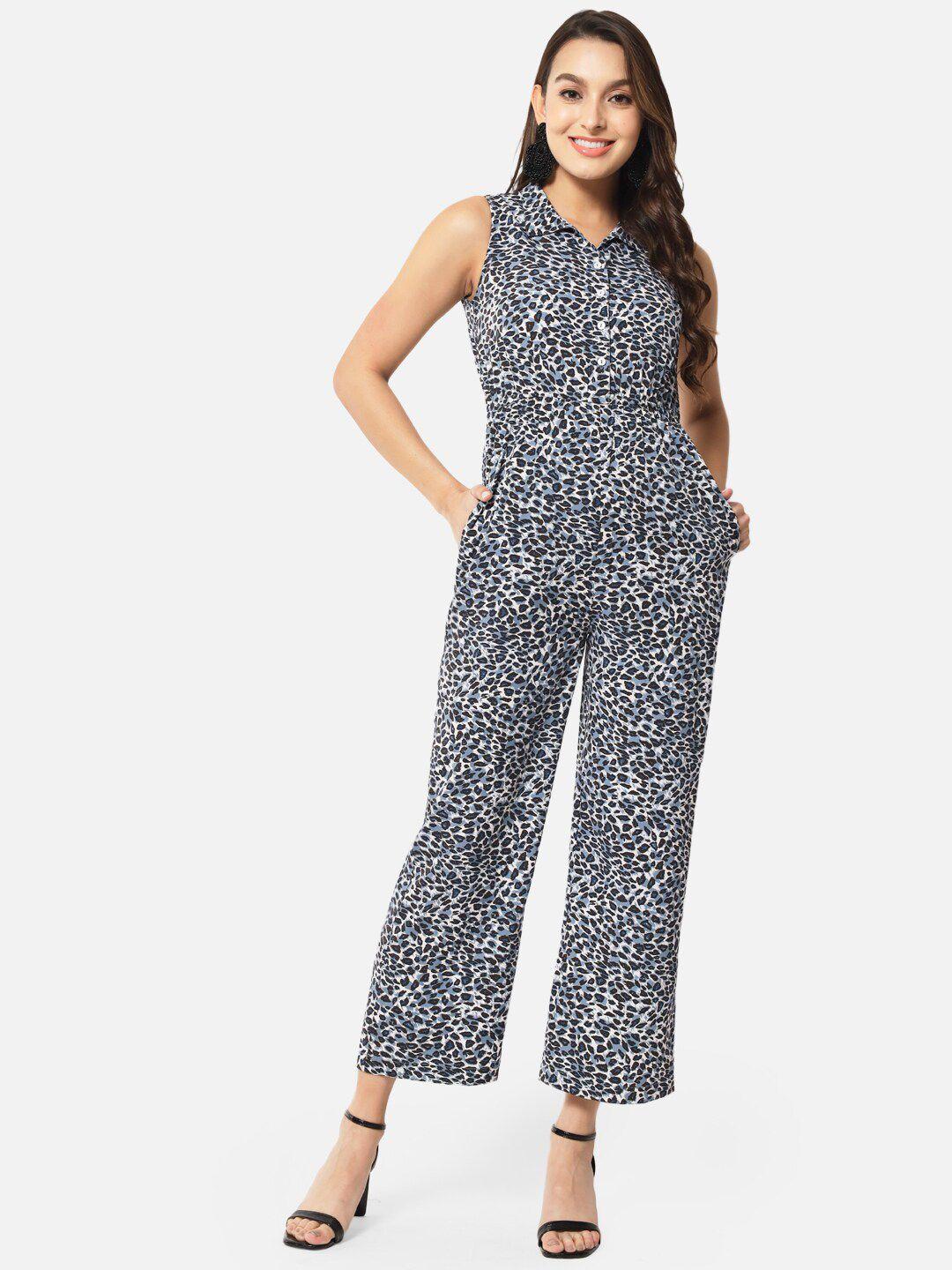 baesd printed sleeveless basic jumpsuit