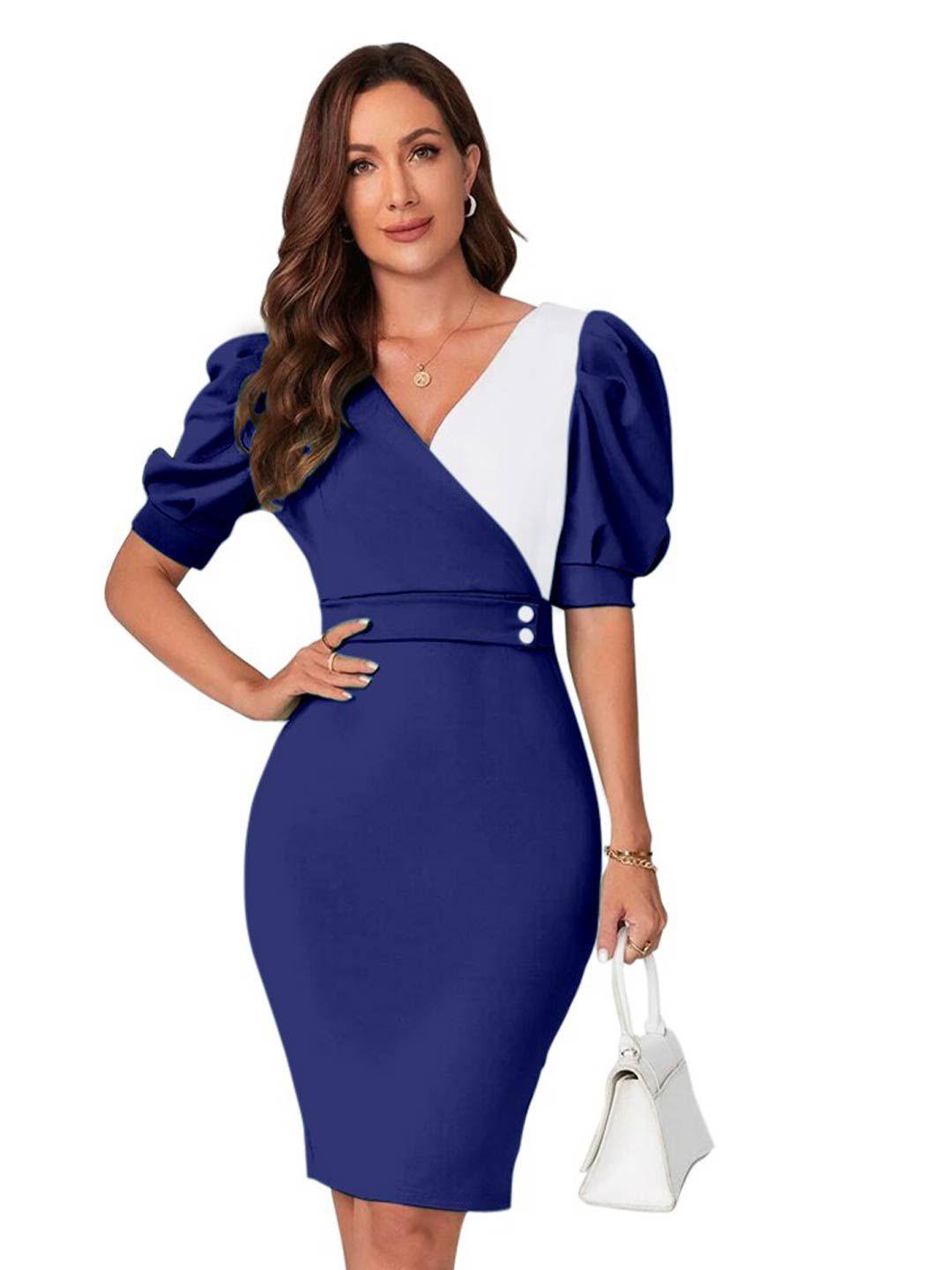 baesd puff sleeve bodycon dress