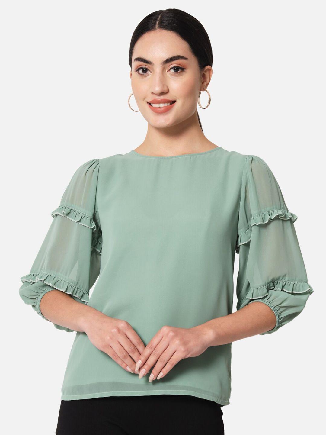 baesd puff sleeves ruffles regular top