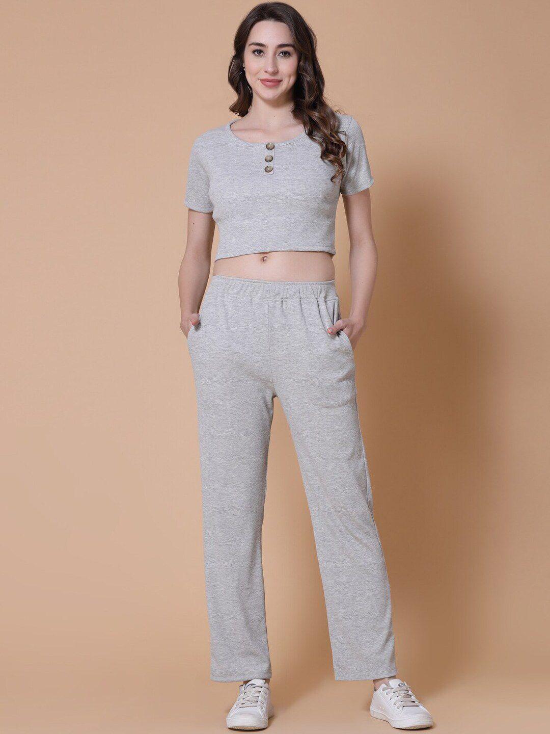 baesd pure cotton crop top with trousers