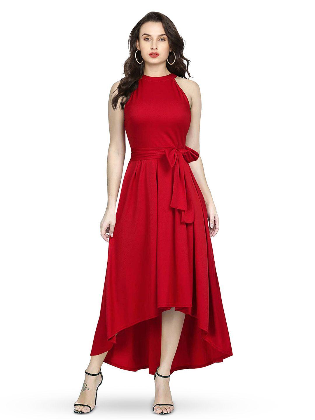baesd red fit & flare dress