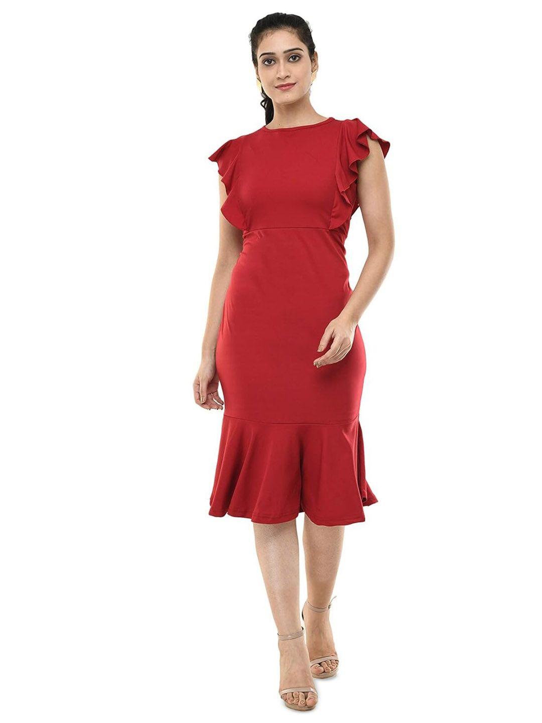 baesd red georgette dress