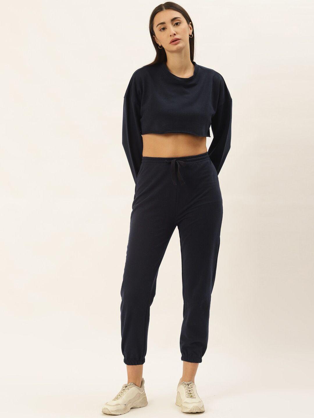 baesd round neck crop sweatshirt with joggers