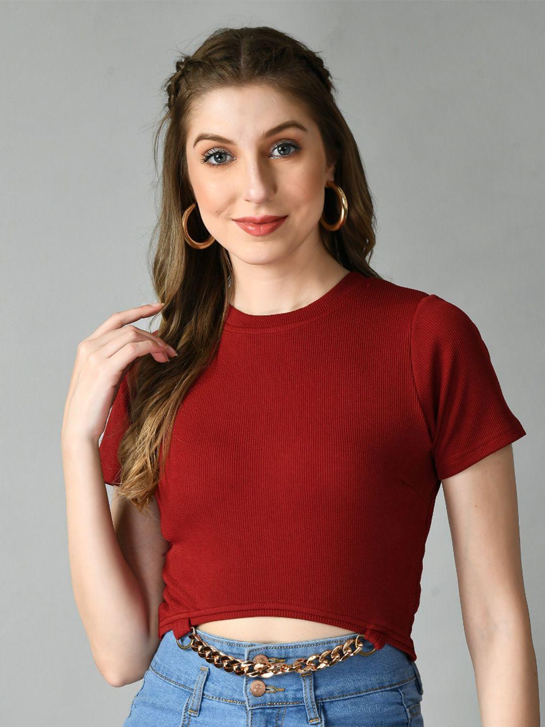 baesd round neck fitted crop top