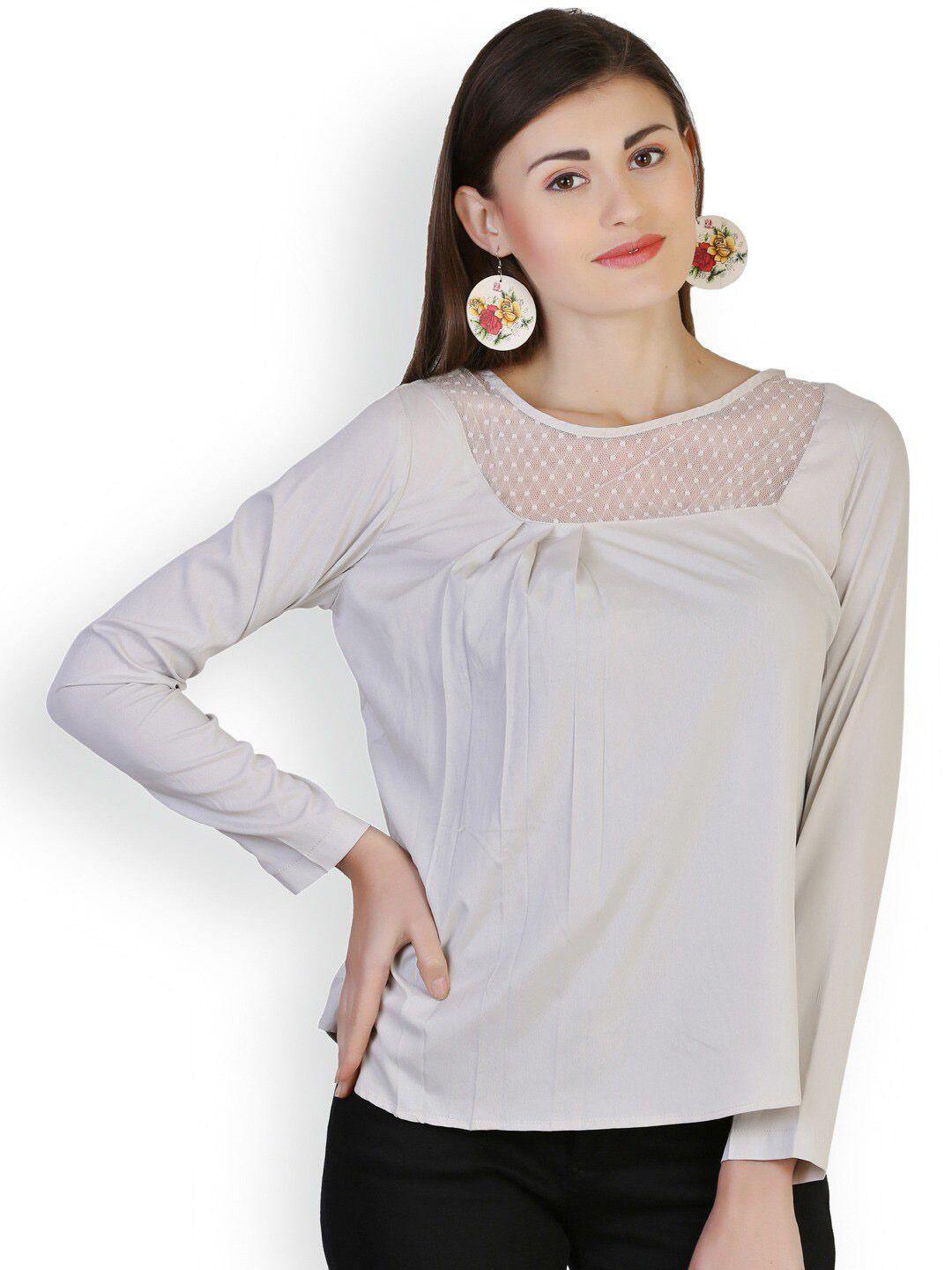 baesd round neck lace inserts regular top