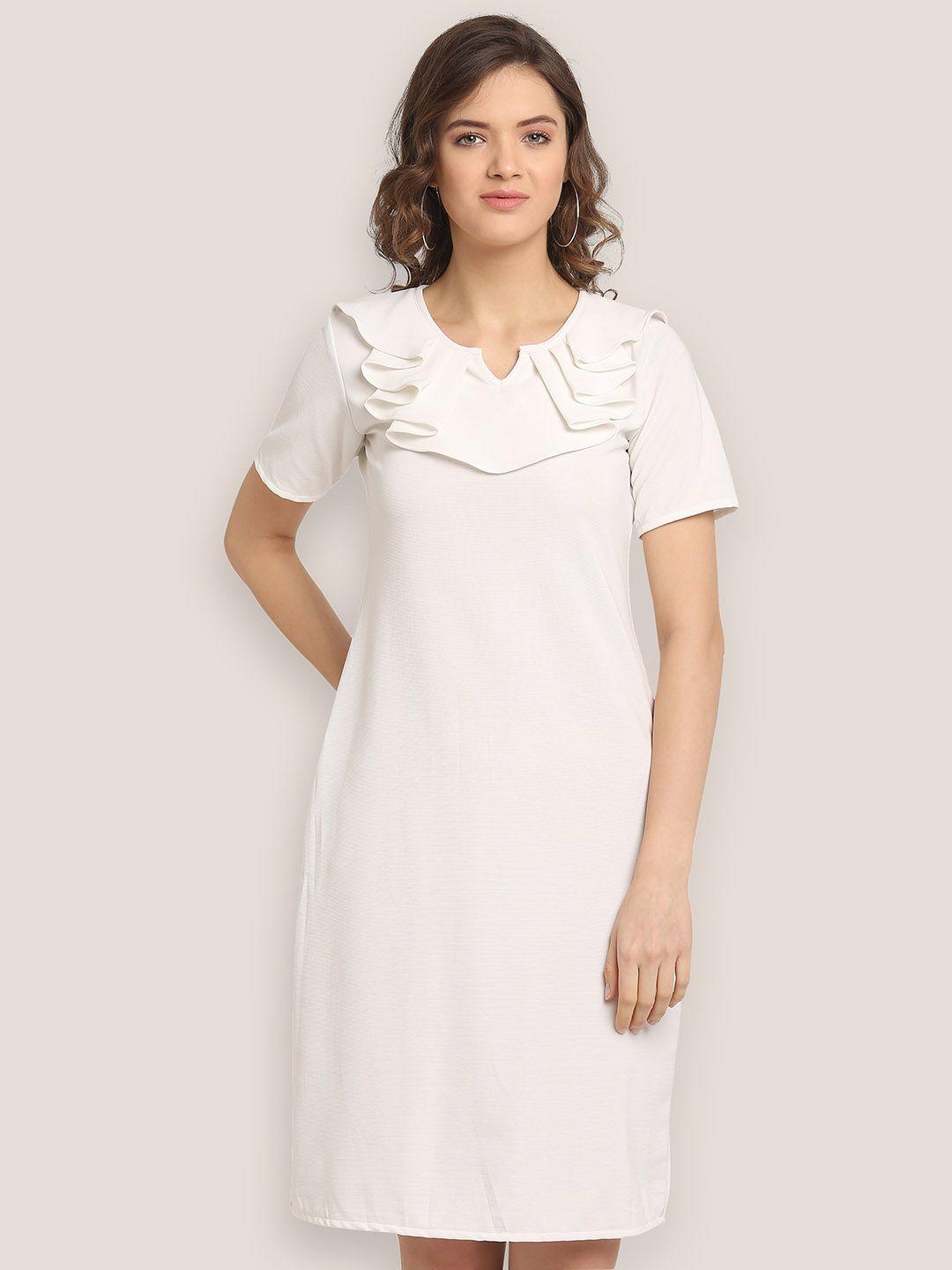 baesd round neck ruffled a-line dress