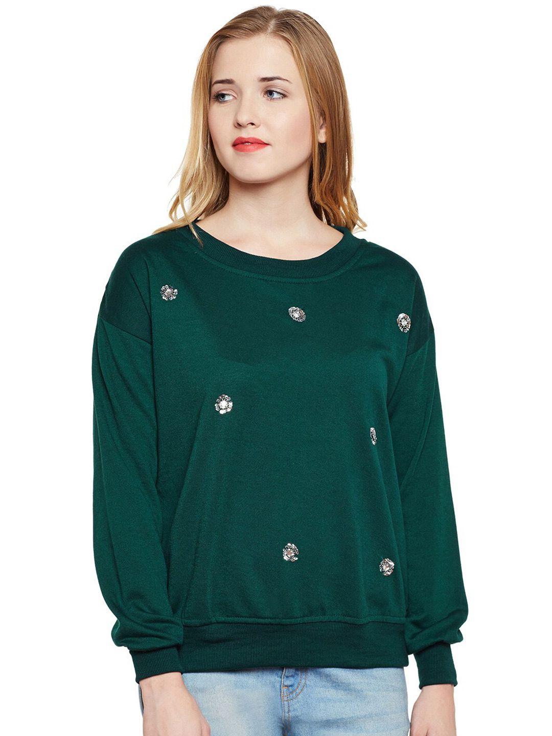 baesd round neck sequinned fleece sweatshirt