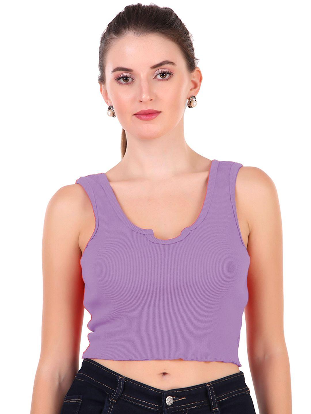 baesd scoop neck sleeveless cotton fitted crop top