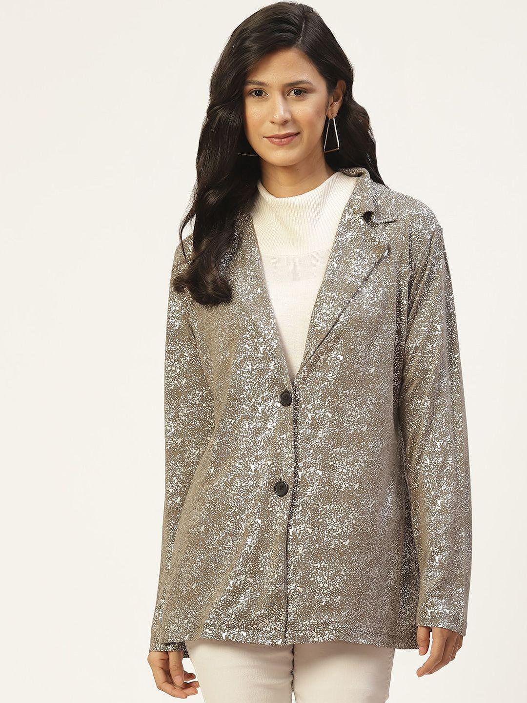 baesd single-breasted abstarct self design cotton overcoat