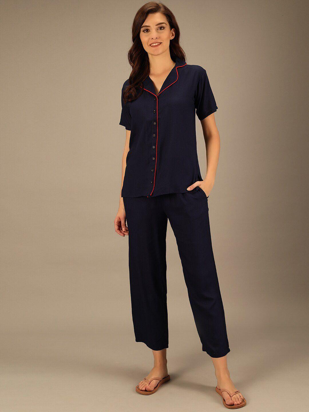 baesd solid cotton night suit baesd