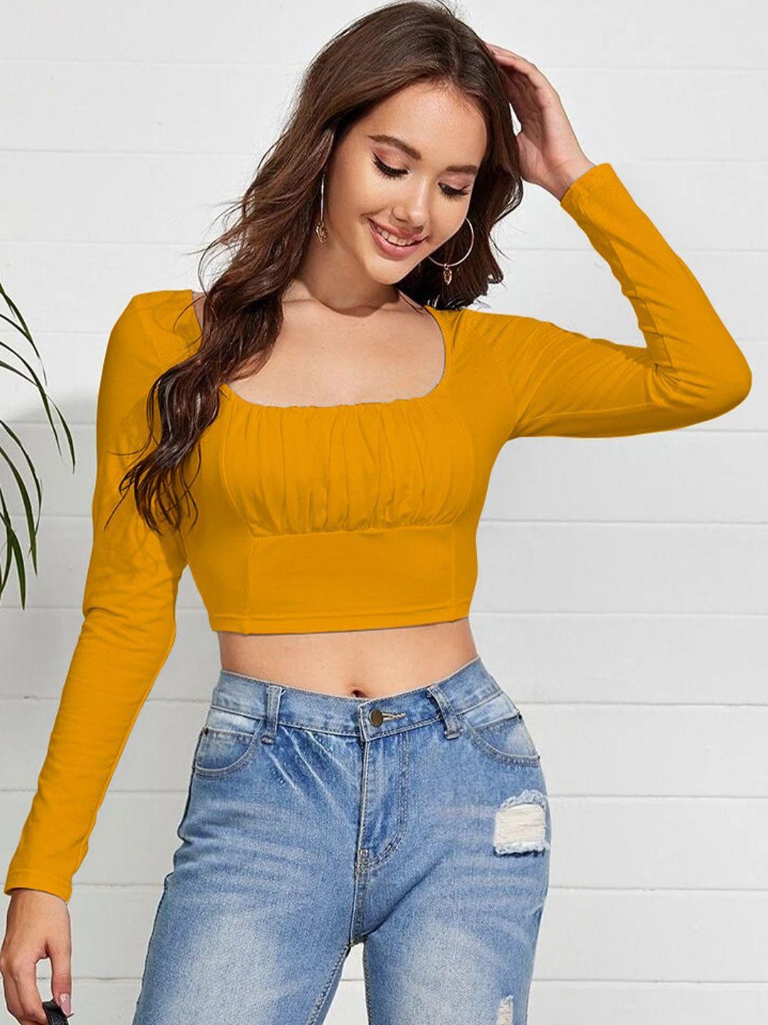 baesd square neck fitted crop top