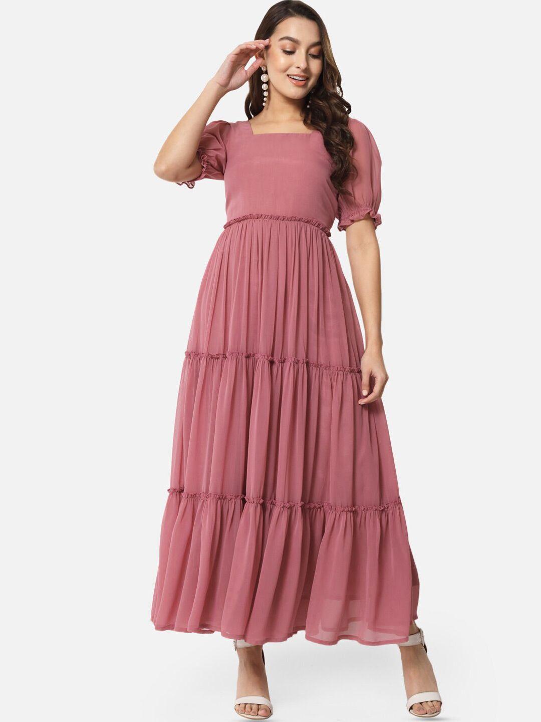 baesd square neck puff sleeves maxi dress