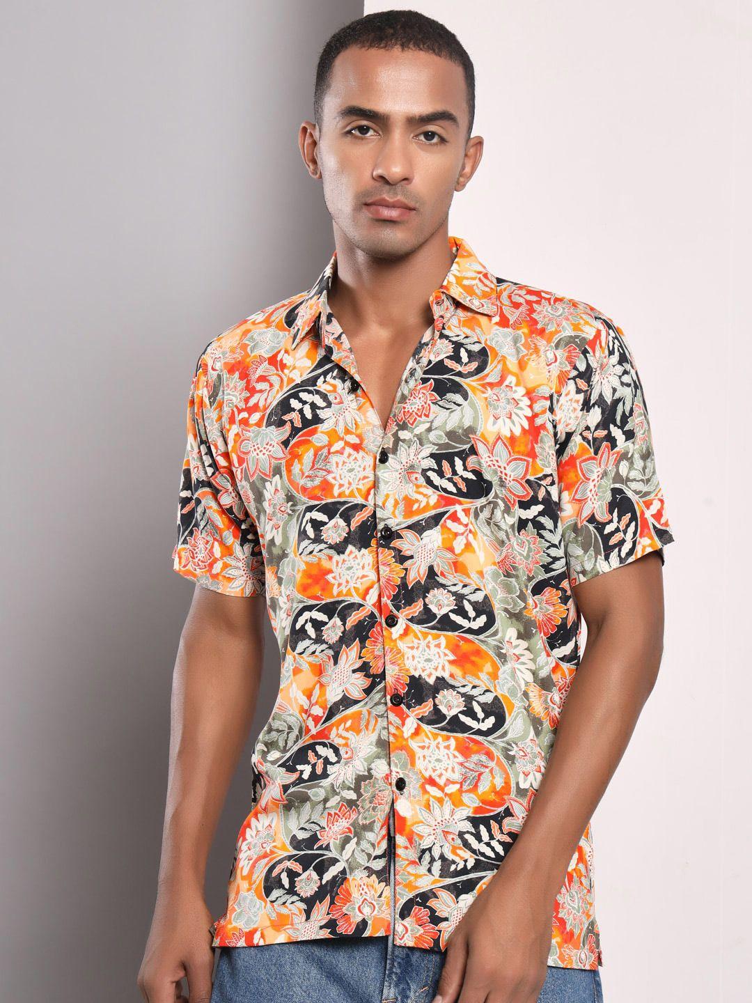 baesd standard floral printed printed cotton casual shirt