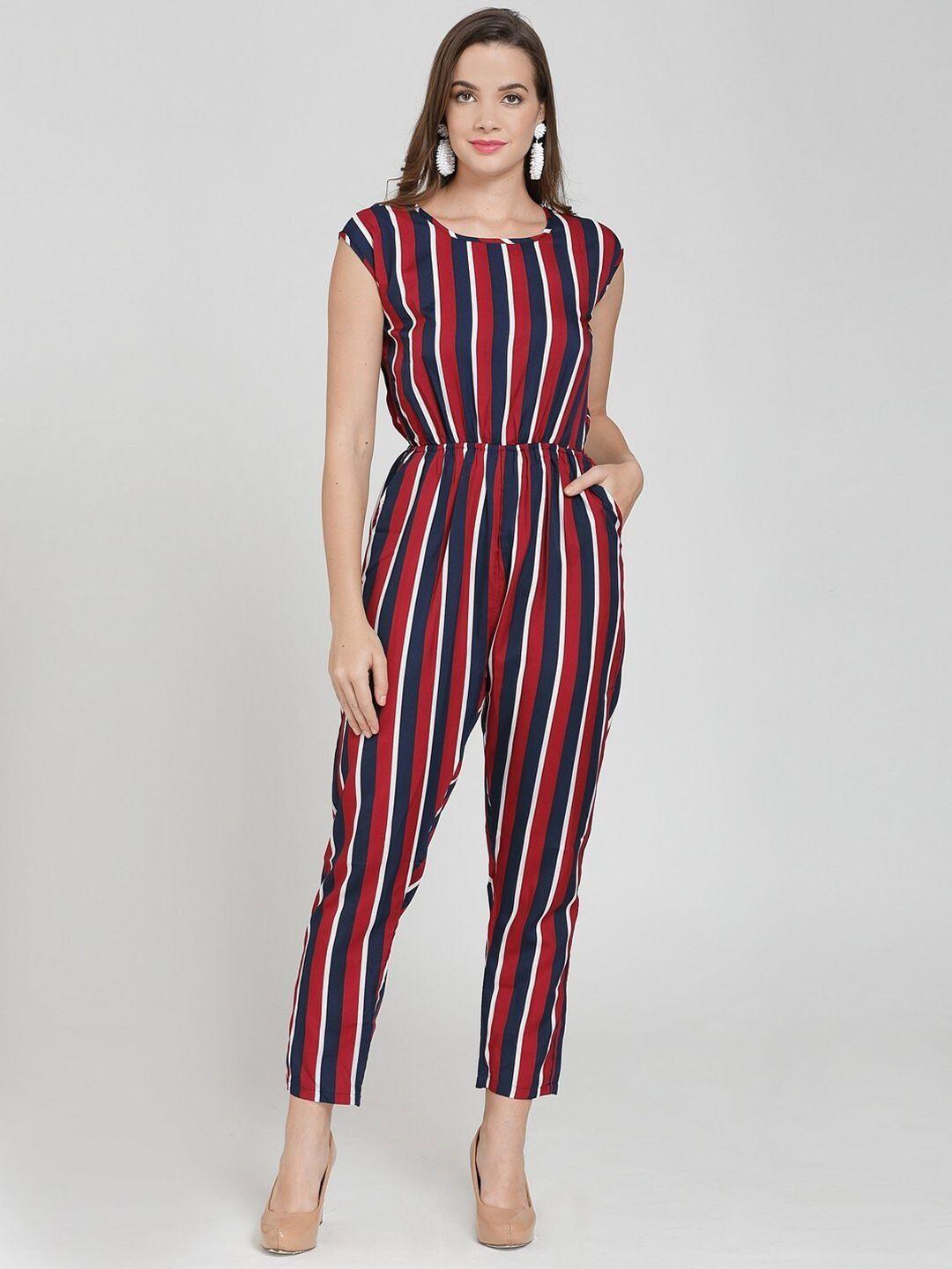 baesd striped cotton basic jumpsuit