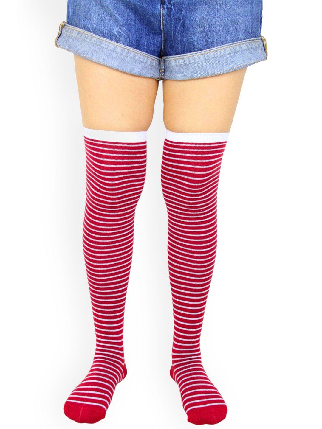 baesd striped cotton patterned above knee stockings